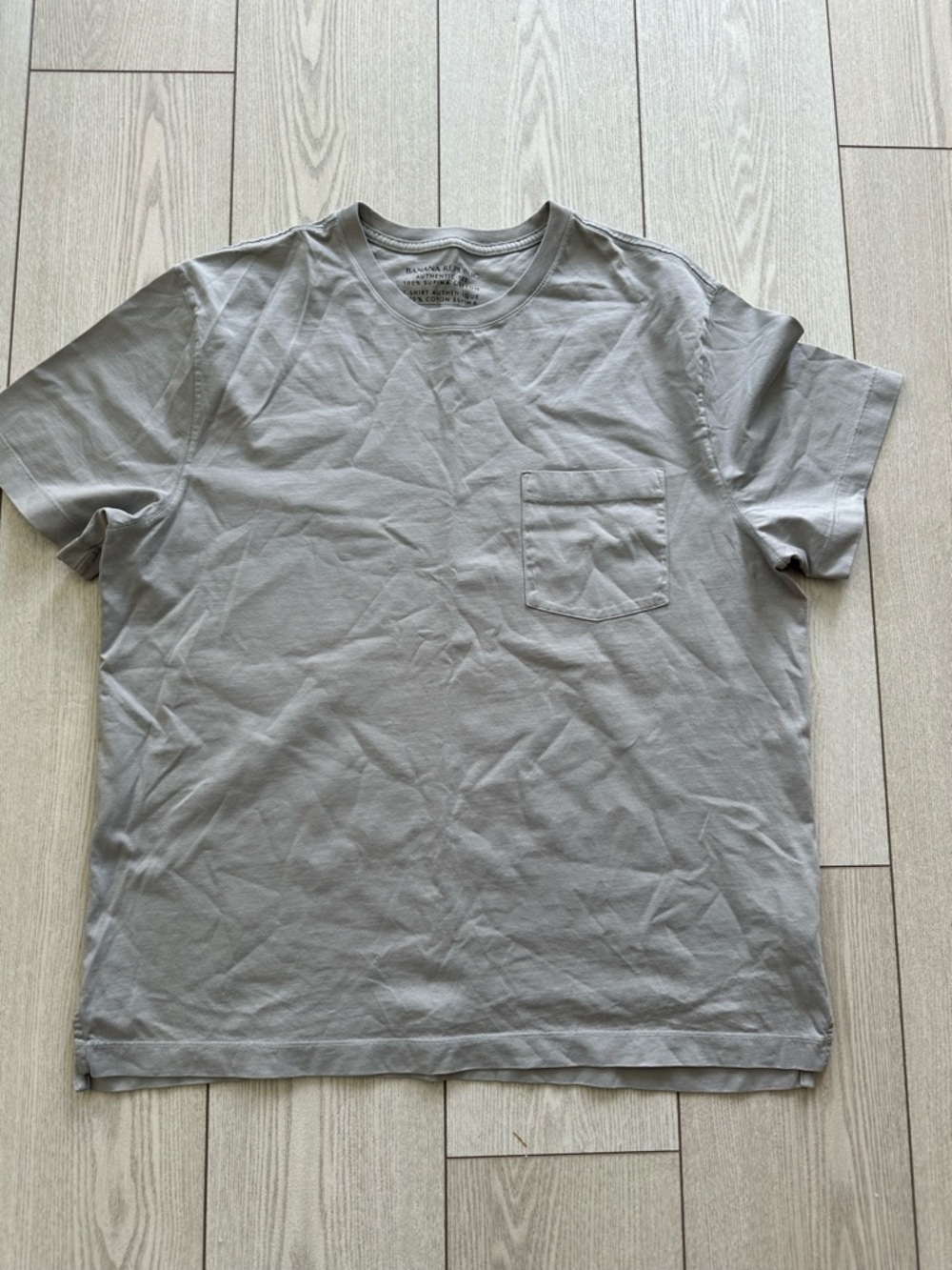 Banana Republic Supima Cotton Tee in Light Gray Large Men